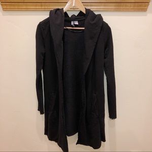 Black Hooded Cardigan